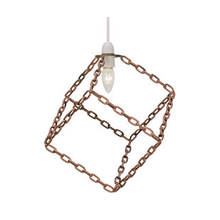 WILLISTON FORGE 36cm H x 33cm W Metal Square Pendant Shade ( Screw On ) in Copper