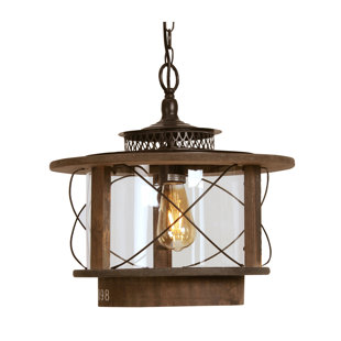 LONGSHORE TIDES Blanca 1 - Light Brown/Black Lantern Pendant