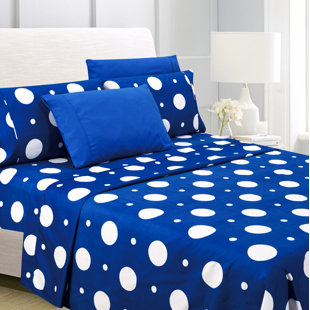 AMERICANHOMECOLLECTION Microfiber Polka Dots Sheet Set