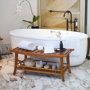 HIGHLAND DUNES Knudsen 42'' W Teak Shower Bench