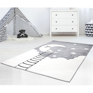 MACK + MILO Flachgewebe-Teppich Araceli in Grau/Weiß