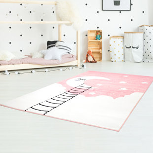 MACK + MILO Flachgewebe-Teppich Araceli in Rosa/Weiß