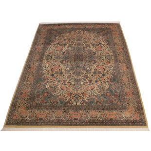 ISABELLINE Roca One-of-a-Kind 9' X 12'5" 1960s Wool Area Rug in Gray/Pink/Ivory