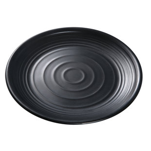 YANCO Black Pearl Round Melamine Dinner Plate (Set of 24)