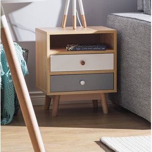 NORDEN HOME Gary 2 Drawer Bedside Table