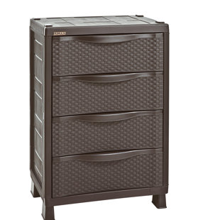 RIMAX Resin Rattan 4 Drawer Storage Chest