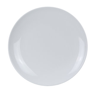 YANCOMELAMINE Coupe Pattern Round Melamine Dinner Plate (Set of 24)