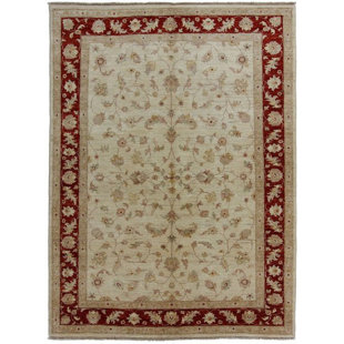 CARPETFINE Handgefertigter Teppich aus Wolle in Beige