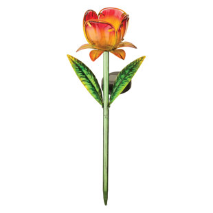 REGAL ART & GIFT Mini Solar Garden Stake - Yellow Tulip