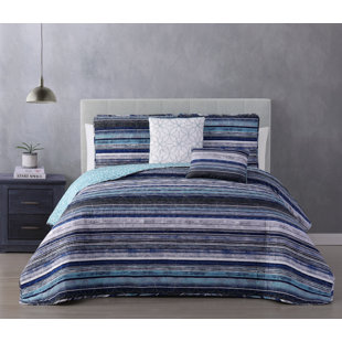 GENEVA HOME FASHION Hartley Coastal Striped Quilt Set