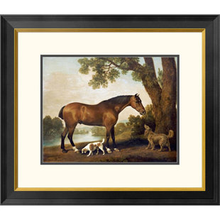 GLOBAL GALLERY " A Bay Hunter, A Springer Spaniel And A Sussex Spaniel, 1782 " by George Stubbs