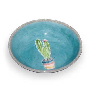 TARHONG Cactus Pet Bowl Anti-Skid Pet Bowl (Set of 2)
