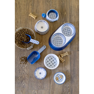 TARHONG Moroccan Anti-Skid Pet Bowl (Set of 2)