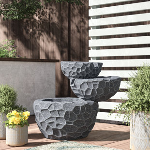 MILLWOOD PINES Ridgee Wood Weather Resistant Floor Fountain