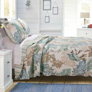 BAREFOOT BUNGALOW Atlantis Coastal Reversible Quilt Set