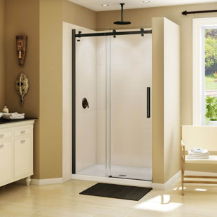 MAAX INC Halo 47" W x 79" H Single Sliding Semi-Frameless Shower Door