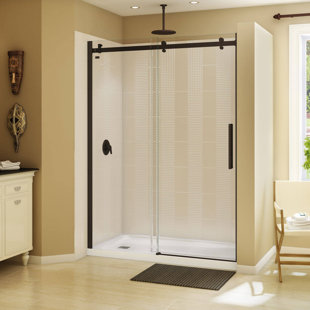MAAX INC Halo 59" W x 79" H Single Sliding Semi-Frameless Shower Door