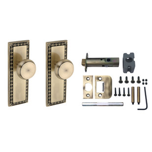 KNOXX HARDWARE Egg and Dart Passage Door Knob with Rectangular Rosette