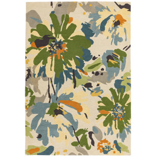 EBERN DESIGNS Jessamine Hand Tufted Wool Green/Cream Rug