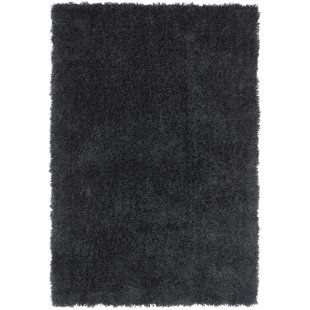 MERCER41 Kailee Solid Colour Machine Woven Machine Tufted Charcoal Area Rug