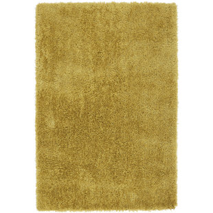MERCER41 Kailee Solid Colour Machine Woven Yellow Area Rug