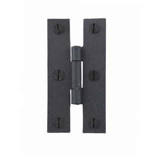 THE RENOVATORS SUPPLY INC. Black H Flush Hinge 3" L Wrought Iron Kitchen Cabinet Door (Set of 6)