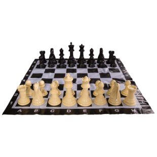 MEGACHESS 8" Tall Oversized Chess Set with Vinyl Roll-up Board