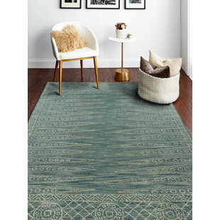 DARYA HOME Son Collection Transitional Geometric Area Rug Teal