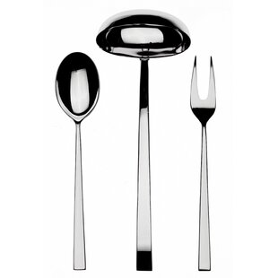 MEPRA 3 Pcs Serving Set (Fork Spoon And Ladle) Atena Stainless Steel