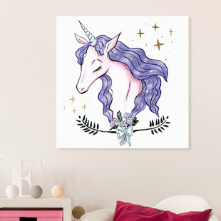 HONEYBEE NURSERY Brookneal Beautiful Magical Unicorn Canvas Art