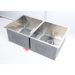 KDK HOME 32'' L Drop-In Double Bowl Stainless Steel Kitchen Sink