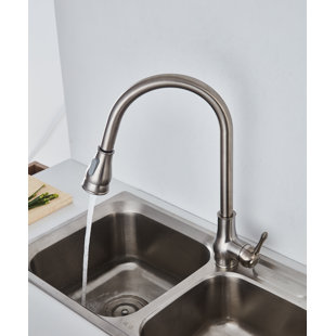 KDK HOME Pull Out Single Handle Kitchen Faucet with Swiveling Spout and Dual Function Spray Head