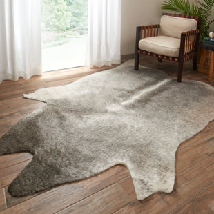 IVY BRONX Mayberry Faux Cowhide Gray/Ivory Rug