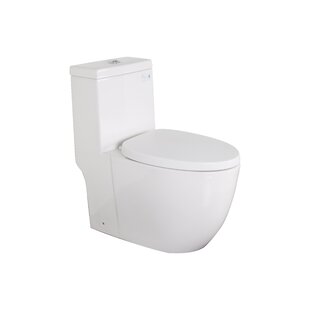 KDK HOME Elongated 6 GPF Dual-Flush Round One-Piece Toilet with Soft Closing Seat cUPC Approval (Seat Included)