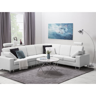 EBERN DESIGNS Goggans Faux Leather Large Corner Sofa