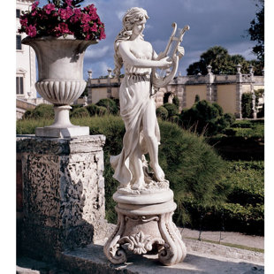 DESIGN TOSCANO Statue Muse mit Harfe