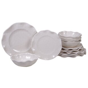 Certified International Perlette 12 Piece Melamine Dinnerware Set, Service For 4