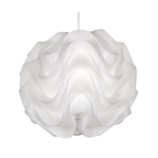 NORDEN HOME 28cm H Plastic Round Pendant Shade ( Screw On ) in White