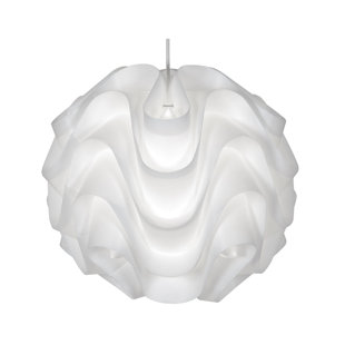 NORDEN HOME 38cm H Plastic Round Pendant Shade ( Screw On ) in White