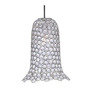 ROSDORF PARK 31.5cm H Glass Bell Pendant Shade ( Screw On ) in Silver