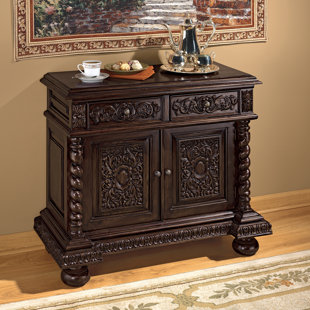 BLOOMSBURY MARKET Olmito Solid Wood Accent Cabinet