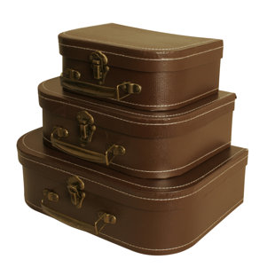 BREAKWATER BAY Mosteller 3 Piece Wooden Decorative Trunk Set
