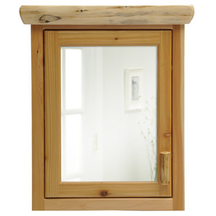 FIRESIDE LODGE Cedar Surface Mounted Framed 1 Door Medicine Cabinet with 3 Adjustable Shelves