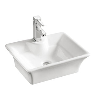 KDK HOME Ceramic Rectangular Vessel Bathroom Sink