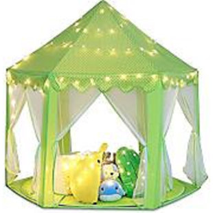 E-JOY Kids Princess 4.4' x 4.4' Indoor/Outdoor Fabric Play Tent with Carrying Bag