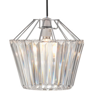 MERCER41 23cm H Plastic Drum Pendant Shade ( Screw On ) in Silver
