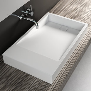 CANTRIO KONCEPTS Cantrio SolidTech Matte White Acyrlic Composite Single Sink with 30" x 18" Dimensions