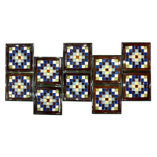 SOLISTONE Mission 6" x 6" Hand-Painted Ceramic Decorative Accent Tile in Cuadros (Set of 10)