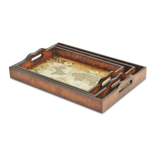 ASTORIA GRAND Woodstock 3 Piece Serving Tray Set