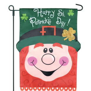 JEC HOME GOODS Double Sided 18'' H x 12.5'' W Nylon St. Patrick's Day Garden Flag